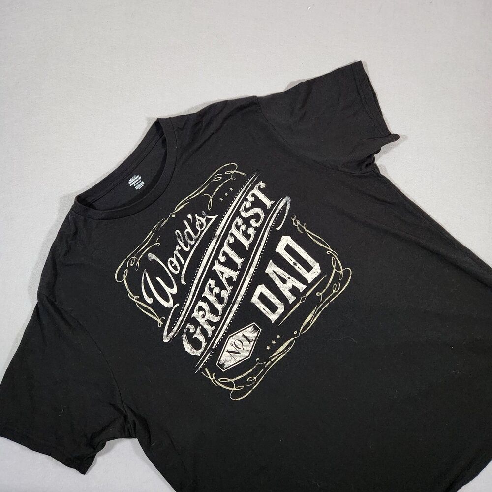 Father's Day World's Greatest Dad Black T-Shirt 2XL (50-52)